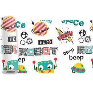 Adesivo Infantil Faixa Border Robô Robozinho B63