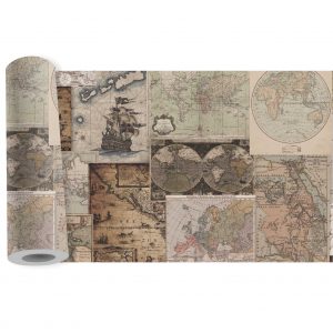 Adesivo Faixa Border Mapas Mundi Vintage B288