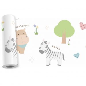 Adesivo Infantil Faixa Border Zoo Safari Animais B69