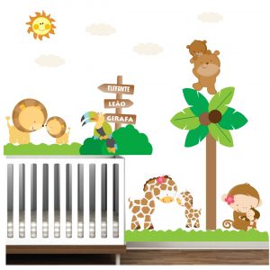 Adesivo Infantil Zoo Safari Animais M65