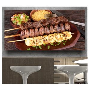 Painel Adesivo Churrasco Carne Assada Churrasqueira S149