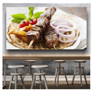 Painel Adesivo Churrasco Carne Assada Churrasqueira S217