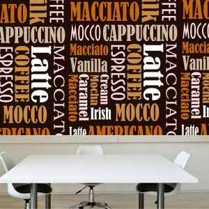 Painel Adesivo Cozinha Café Cafeteria Letras Lettering M22