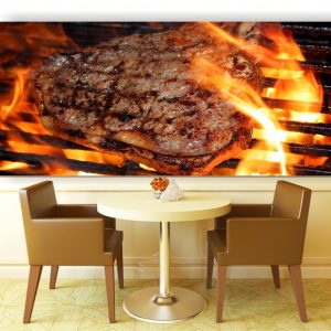 Painel Adesivo Cozinha Carne Churrasco Churrascaria M28
