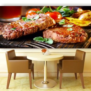 Painel Adesivo Cozinha Carne Churrasco Churrascaria M30