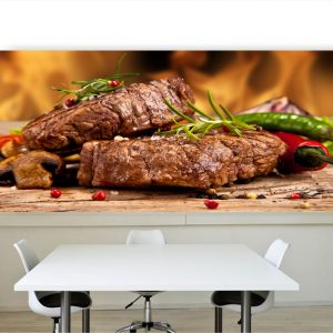 Painel Adesivo Cozinha Carne Churrasco Churrascaria M31
