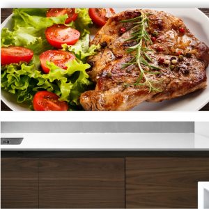 Painel Adesivo Cozinha Carne Salada Churrascaria M32