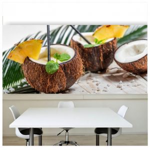 Painel Adesivo Cozinha Drink Água Coco Frutas M56