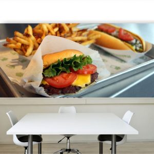 Painel Adesivo Cozinha Hambúrguer Lanche M36