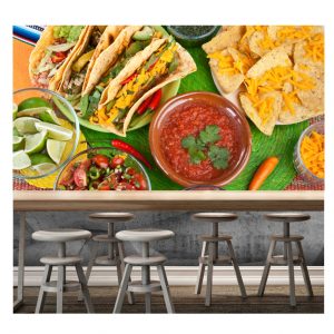 Painel Adesivo Cozinha Nachos Tacos Mexicano S140
