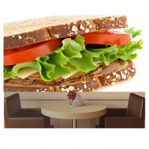 Painel Adesivo Cozinha Sanduiche Pão S151