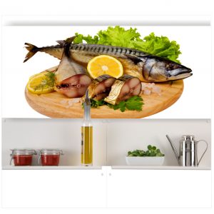 Painel Adesivo Cozinha Peixe Frito Peixaria M57