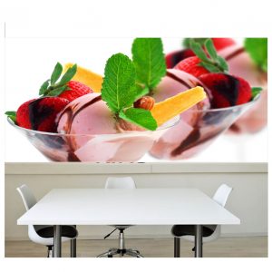 Painel Adesivo Cozinha Sorvete Sobremesa Sorveteria M48
