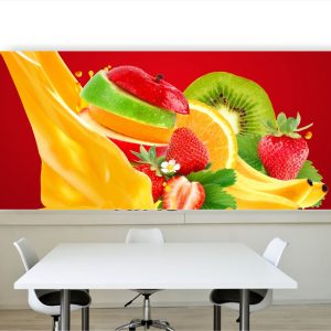 Painel Adesivo Cozinha Suco Drink Frutas M37