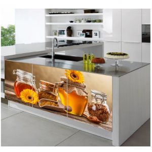 Painel Adesivo Cozinha Mel Chá Girassol M58