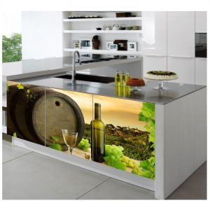 Painel Adesivo Cozinha Vinho Vinícola Barril M69
