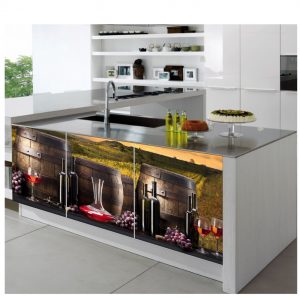 Painel Adesivo Cozinha Vinho Vinícola Barril M73