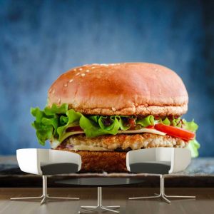 Painel Adesivo Hambúrguer Lanche GG780
