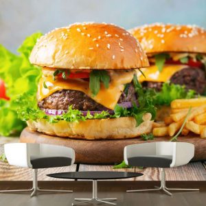 Painel Adesivo Hambúrguer Lanche GG801