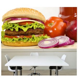 Painel Adesivo Hambúrguer Fast Food Lanche S09