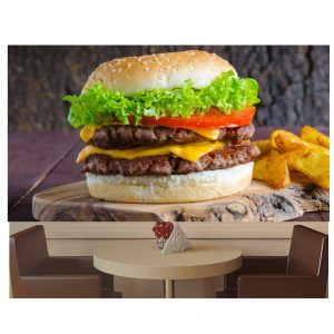 Painel Adesivo Hambúrguer Fast Food Lanche S10