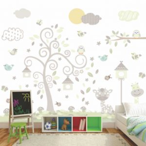 Painel Adesivo Infantil Zoo Safari Árvore GG612