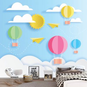 Painel Adesivo Infantil Céu Balões GG705