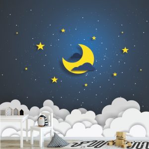 Painel Adesivo Infantil Céu Estrelas Lua GG711