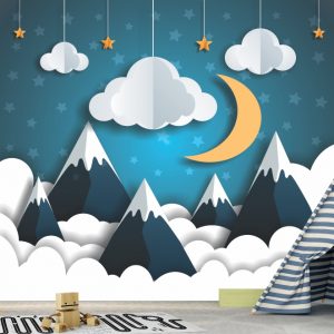 Painel Adesivo Infantil Céu Estrelas Lua GG717