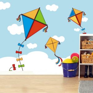 Adesivo Painel Infantil Pipa Céu Nuvem M36