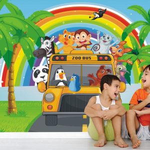 Adesivo Painel Infantil Zoo Safari Ônibus M47