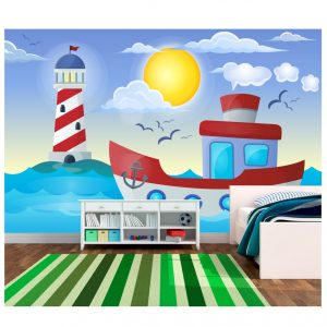 Adesivo Painel Infantil Barco Marinheiro M48