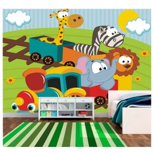 Adesivo Painel Infantil Zoo Safari Trenzinho M58