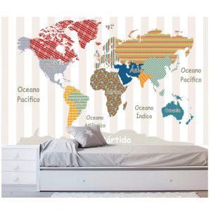 Painel Adesivo Mapas Mundi Infantil M104