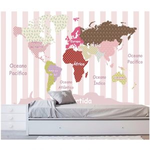 Painel Adesivo Mapas Mundi Infantil M105