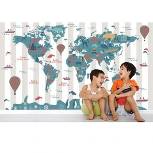 Painel Adesivo Mapas Mundi Infantil M106