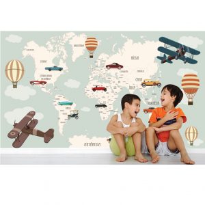 Painel Adesivo Mapas Mundi Infantil M107
