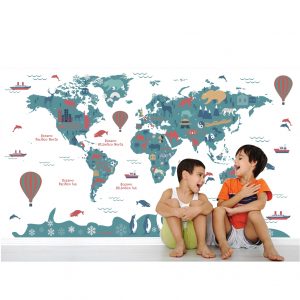 Painel Adesivo Mapas Mundi Infantil M111