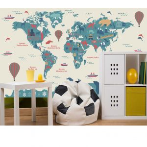 Painel Adesivo Mapas Mundi Infantil M98