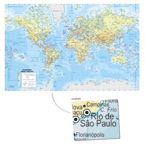 Adesivo Painel Mapa do Mundi Gigante GG05