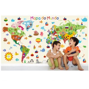 Painel Adesivo Mapas Mundi Infantil M05
