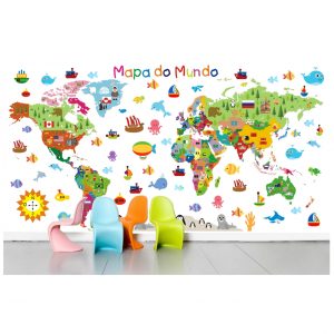 Painel Adesivo Mapas Mundi Infantil M06