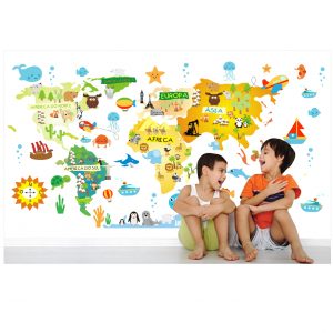Painel Adesivo Mapas Mundi Infantil M07