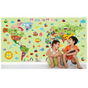 Painel Adesivo Mapas Mundi Infantil M08