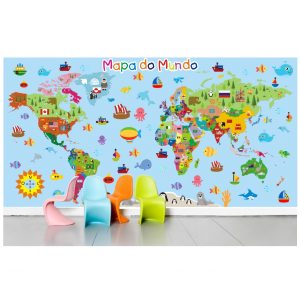 Painel Adesivo Mapas Mundi Infantil M09