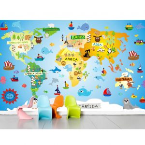 Painel Adesivo Mapas Mundi Infantil M01