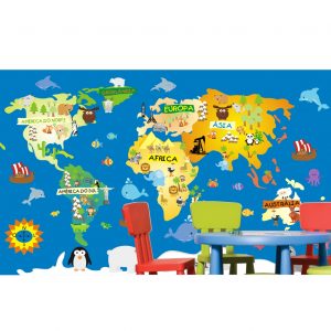 Painel Adesivo Mapas Mundi Infantil M02