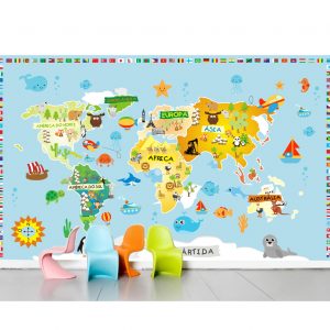 Painel Adesivo Mapas Mundi Infantil M03