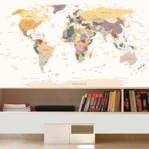 Painel Adesivo Mapas Mundi Países M34