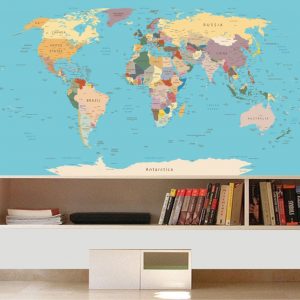 Painel Adesivo Mapas Mundi Países M35